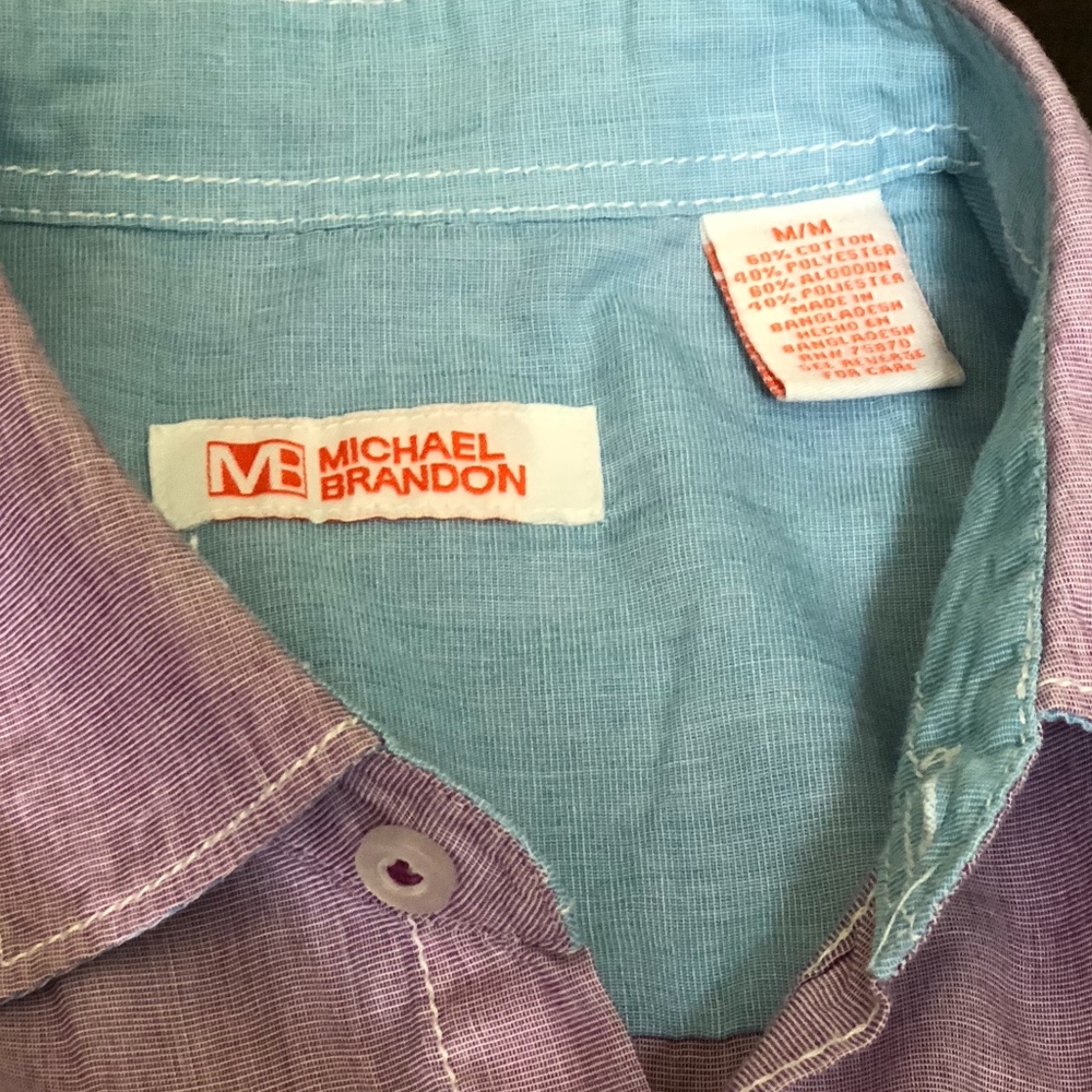 MICHAEL BRANDON Purple Button Down - Picture 4 of 4